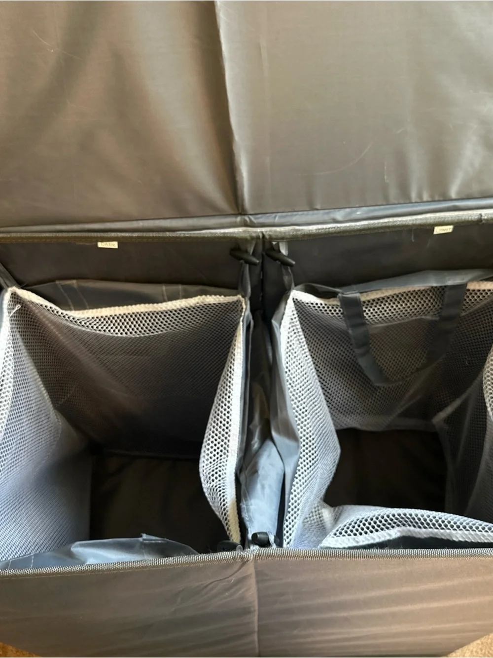 Double Laundry Hamper Collapsible Mesh Bag Closet Space Storage